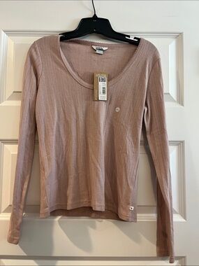 Eddie Bauer perfect pointelle long sleeve shirt light plum NEW NWT